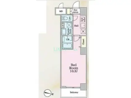 アロー東海神 37番館(1K/4階)の間取り写真