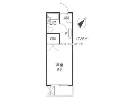 TUハイム(1K/2階)の間取り写真