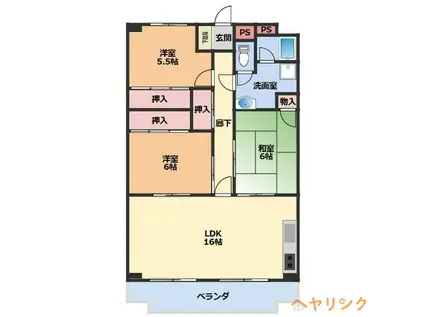 OS・SKYフレックス藤が丘(3LDK/5階)の間取り写真