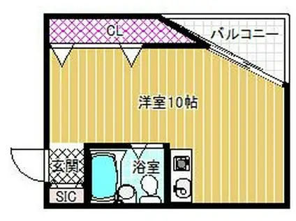 フェローズ21(ワンルーム/3階)の間取り写真
