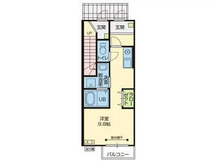 いわて銀河鉄道線 青山駅(岩手) 徒歩18分 2階建 築6年(ワンルーム/1階)の間取り写真