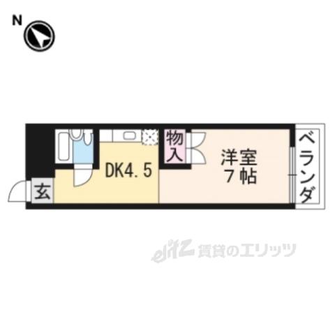 ハイツケイワイ(1DK/3階)の間取り写真