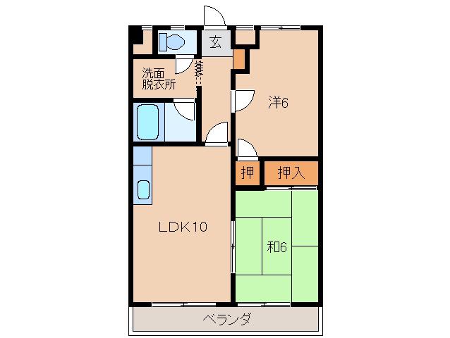 アストロ21(2LDK/2階)の間取り写真