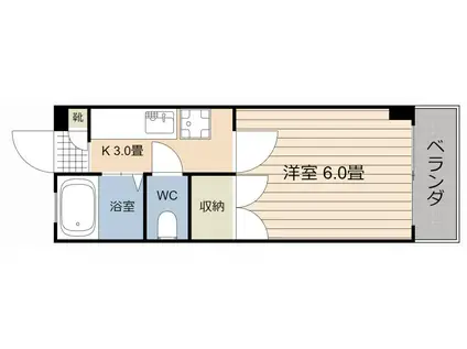 サンシティ騎射場(1K/5階)の間取り写真