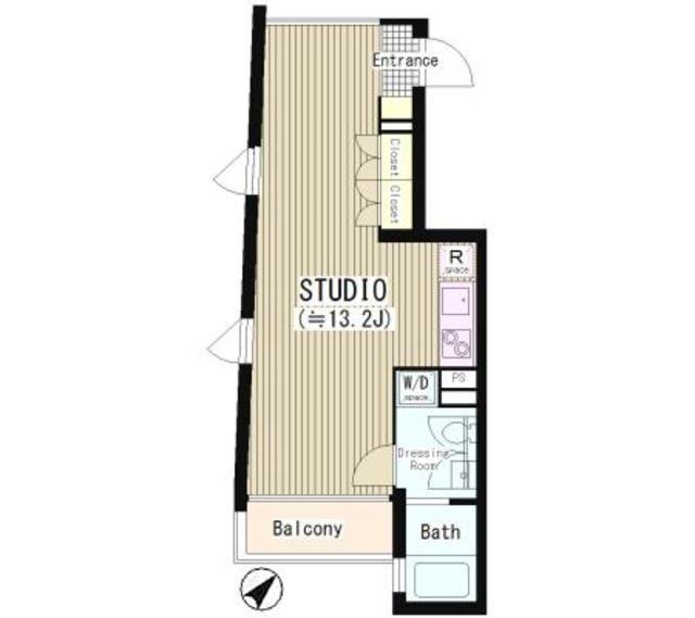 ATKレジデンス西小山(ワンルーム/3階)の間取り写真