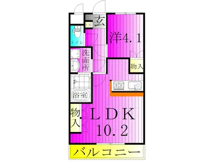 ヒルクレストM(1LDK/1階)の間取り写真