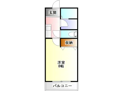 ウイングコート(1K/2階)の間取り写真