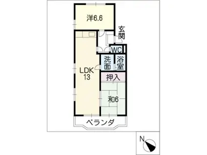 エトワール小山(2LDK/3階)の間取り写真