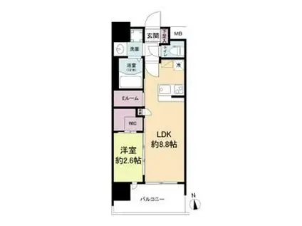 セレニテ難波グランデノール(1LDK/11階)の間取り写真