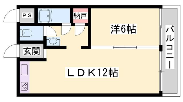 三木グリーンハイツ(1LDK/2階)の間取り写真