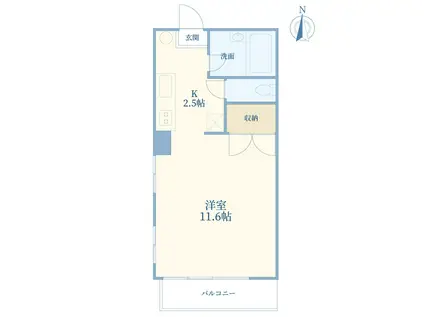 フォーレスト青葉台(ワンルーム/2階)の間取り写真