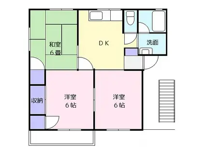 ベストハウス玖波B棟(3DK/1階)の間取り写真