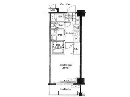ホーリーフォート南平岸(1K/7階)の間取り写真