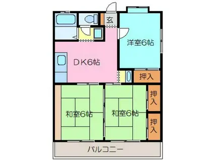 メゾンつづき(3DK/2階)の間取り写真