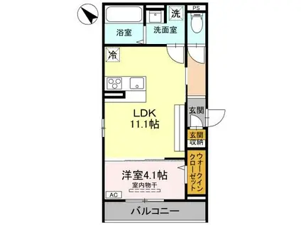 D-ROOM川端町(1LDK/3階)の間取り写真