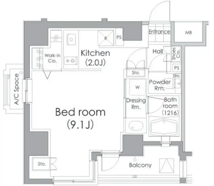 パークハビオ戸越 1階階 間取り