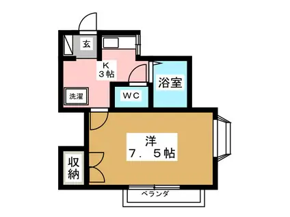 グレイスエミネンス(1K/1階)の間取り写真