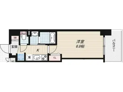 LUXE深江橋II(1K/10階)の間取り写真