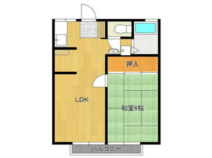 クランメール・堀町B棟(1LDK/1階)の間取り写真