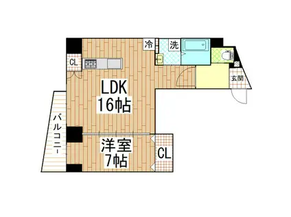 プレミアム長瀬駅前(1LDK/3階)の間取り写真