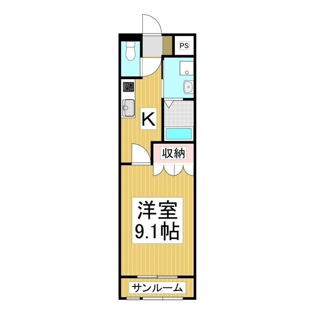 DREAM HILLS(1K/1階)の間取り写真