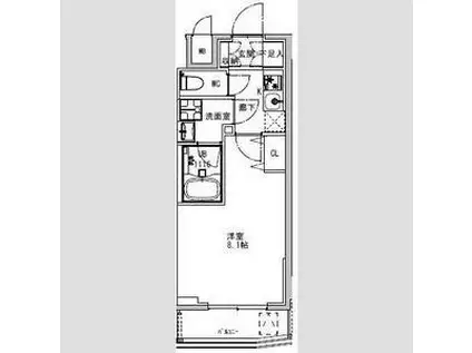 S-RESIDENCE両国PARK SIDE(1K/7階)の間取り写真