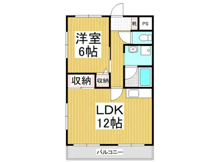 ソフィアケートヨコカワ(1LDK/2階)の間取り写真