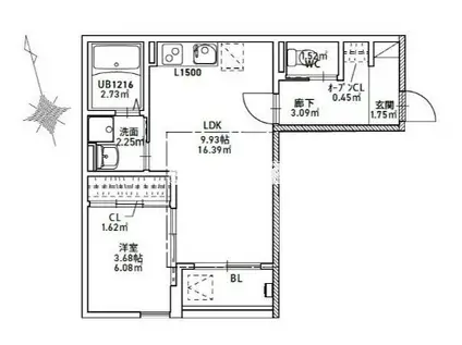 PIONIERI(1LDK/3階)の間取り写真