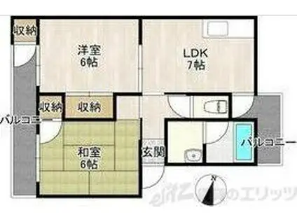 カノープス千里(2DK/1階)の間取り写真