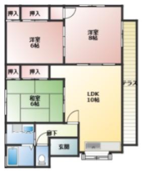 ニューコーポ味鋺(3LDK/2階)の間取り写真