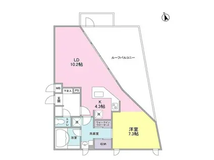 シルバラードNO4(1LDK/5階)の間取り写真