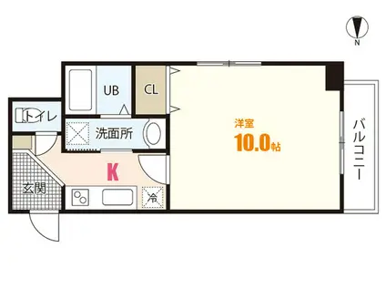プランドール古市(1K/1階)の間取り写真