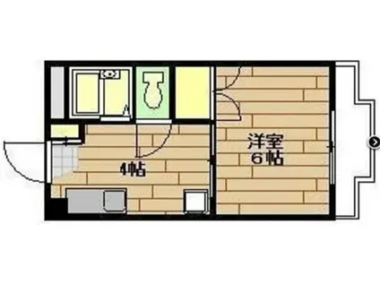 ライト・ヴィレッヂ(1DK/3階)の間取り写真