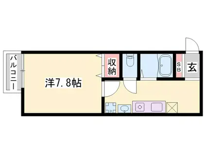 エトランス菅生台(1K/2階)の間取り写真