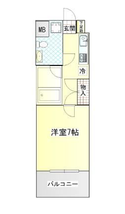 エトス高宮(1K/4階)の間取り写真