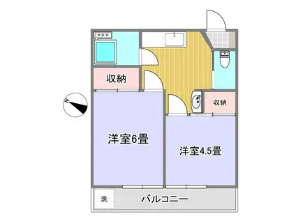 東和コーポ(2K/2階)の間取り写真