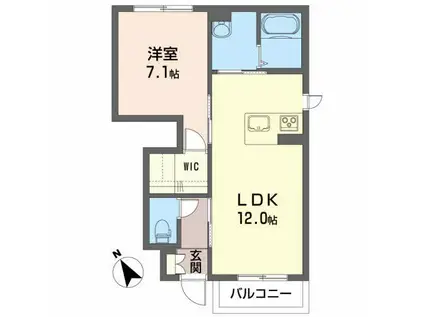 レーヴ・エスピアA(1LDK/1階)の間取り写真