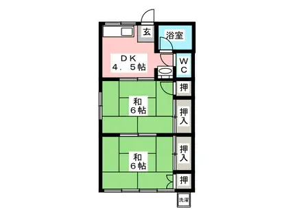 コーポ小倉A(2DK/1階)の間取り写真