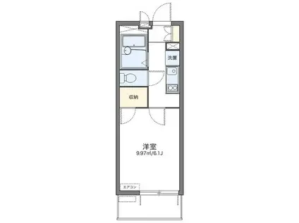 レオパレス門咲(1K/2階)の間取り写真