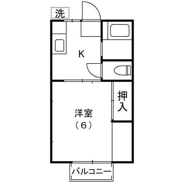 キシノハイツ(1K/2階)の間取り写真