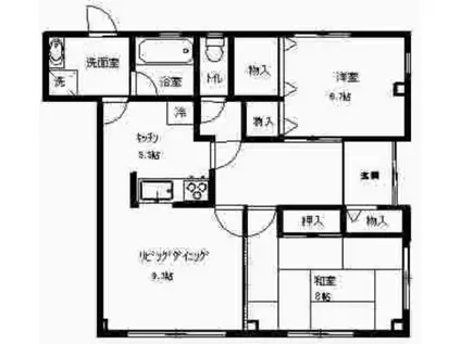 アモロッソ(2LDK/1階)の間取り写真