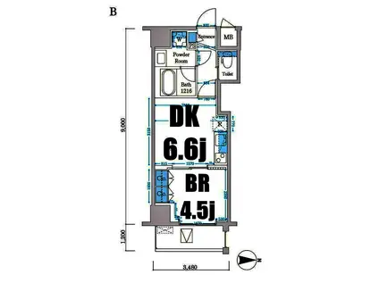 CARTOLERIA(1DK/2階)の間取り写真