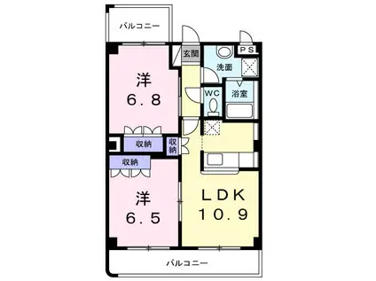 ボナールさくら(2LDK/2階)の間取り写真