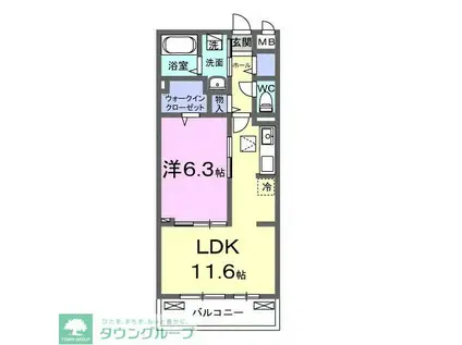 グランツ ヴァルト(1LDK/1階)の間取り写真