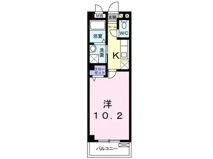 ノイブルーメ桂川(1K/4階)の間取り写真