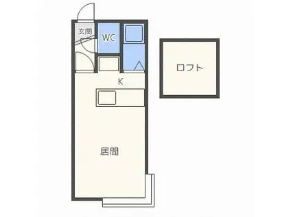 プラザインユー(1DK/2階)の間取り写真