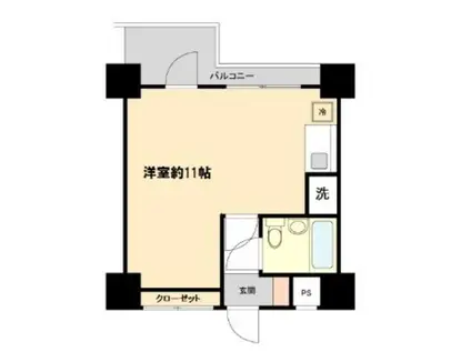 プラスワン横浜(ワンルーム/7階)の間取り写真