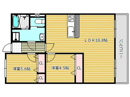 日の出マンション(2LDK/3階)の間取り写真