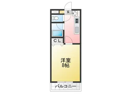 ニューエチュード3号館(1K/2階)の間取り写真