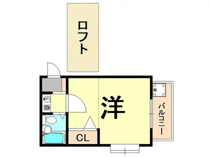 サンパレス21(1K/2階)の間取り写真